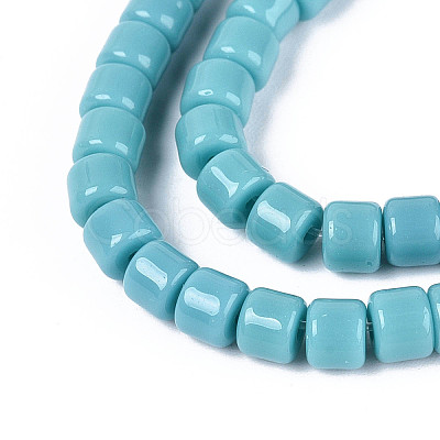 Opaque Solid Color Glass Beads Strands GLAA-N065-4x4mm-C08-1