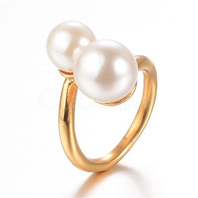 Ion Plating(IP) 304 Stainless Steel Finger Rings STAS-G067-09G-18mm-1