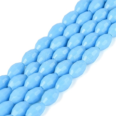 Opaque Solid Color Glass Beads Strands GLAA-N071-01A-C07-1
