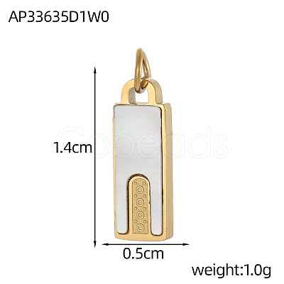 304 Stainless Steel Shell Pendants STAS-OY004-91G-1