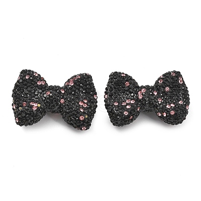 Bowknot Shape Polymer Clay Rhinestone Beads CLAY-NH0001-05D-1