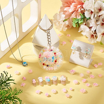 200Pcs Flower & Butterfly Resin Cabochons CRES-TA0001-89F-1