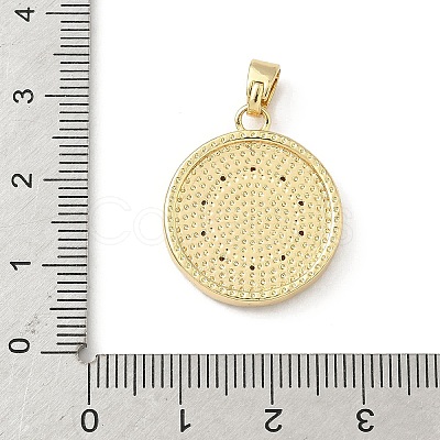 Brass Micro Pave Clear Cubic Zirconia Pendants KK-F905-22G-02-1