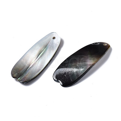 Natural Black Lip Shell Pendants SHEL-N026-160C-1