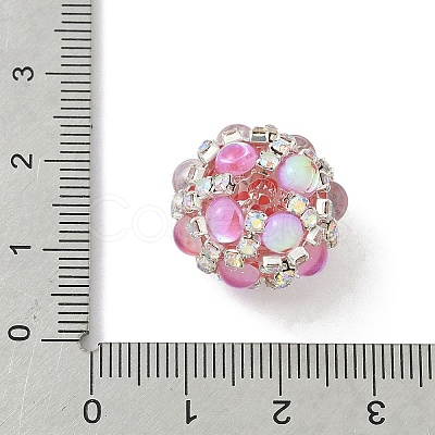 Sparkling Acrylic Encrusted Round Beads CLAY-NH0003-03S-01-1
