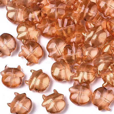 Transparent Spray Painted Glass Beads DGLA-R052-001-B01-1