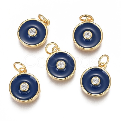 Brass Micro Pave Clear Cubic Zirconia Charms ZIRC-B002-32G-1