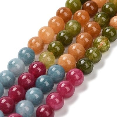 Natural White Jade Beads Strands G-Z097-A01-8mm-C-1