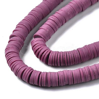 Flat Round Handmade Polymer Clay Beads CLAY-R067-10mm-05-1