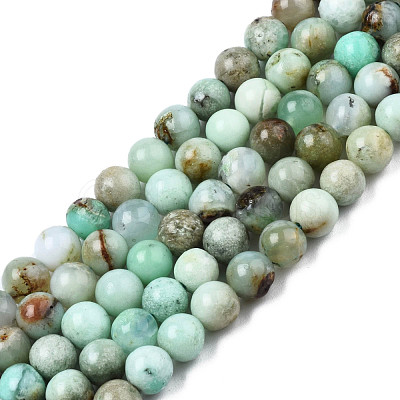 Natural Chrysoprase Beads Strands G-S333-6mm-016-1