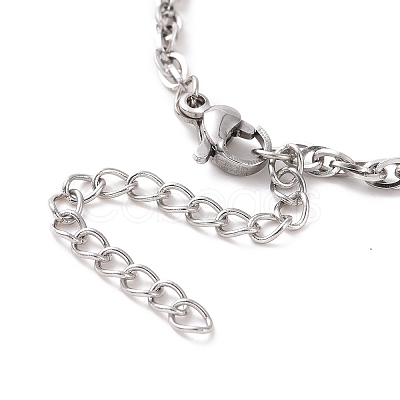 Non-Tarnish 304 Stainless Steel Rope Chain Bracelet for Men Women BJEW-E031-12P-02-1