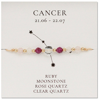 Natural stone constellation bracelet with 12 zodiac signs NR2952-4-1