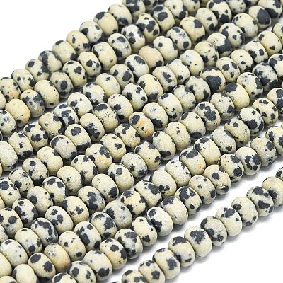 Natural Dalmatian Jasper Beads Strands G-P575-A01-6x4mm-1