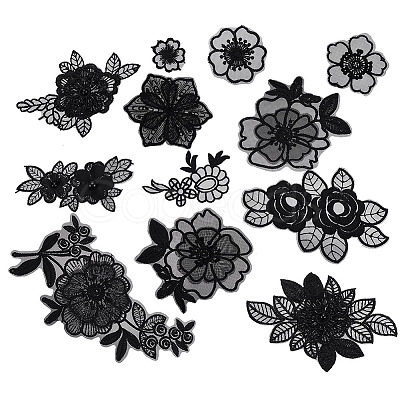 24Pcs 12 Styles Computerized Embroidery Polyester Ornament Accesories DIY-GA0007-55A-1