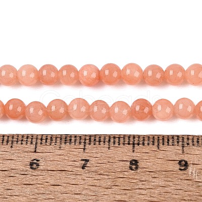 Natural Dyed Yellow Jade Gemstone Bead Strands G-R271-4mm-Y31-1