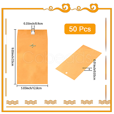 50Pcs Kraft Paper Clasp Envelopes for Storing AJEW-CP0009-98A-1