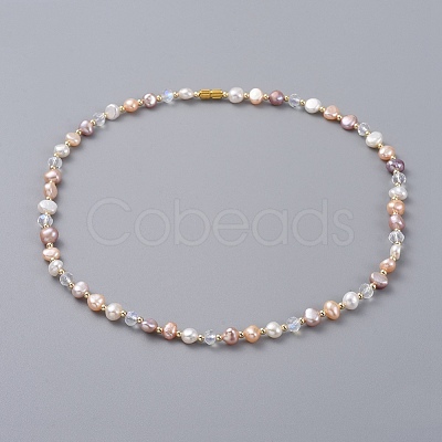 Cultured Freshwater Pearl Beaded Necklaces NJEW-JN02664-1