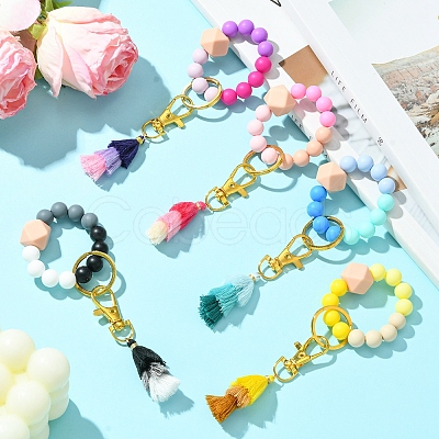 Silicone Beaded Bracelet Keychain KEYC-FS00002-1