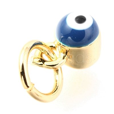Brass Enamel Pendants KK-Y001-02C-03G-1