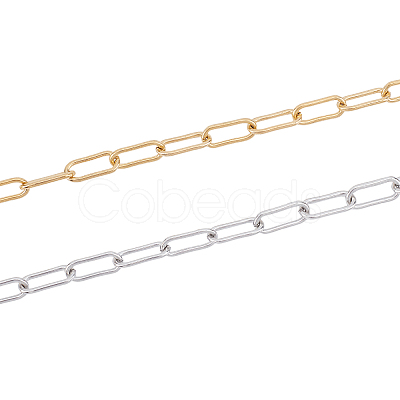 2Pcs 2 Style 304 Stainless Steel Handmade Chains CHS-GA0001-02-1