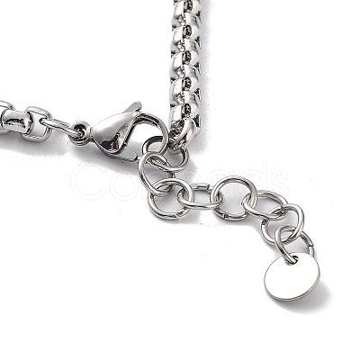Natural Mixed Gemstone with 201 Stainless Steel Necklaces NJEW-Q334-01C-1