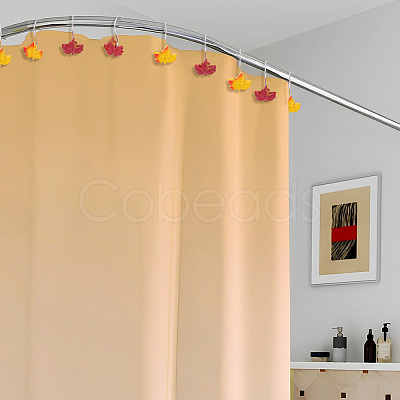 12Pcs Leaf Resin Shower Curtain Hook AJEW-SP0006-01B-1