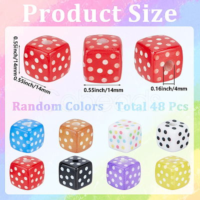 48Pcs Opaque Printed Acrylic Beads OACR-SC0002-92-1