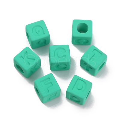 Rubberized Style Opaque Acrylic Beads OACR-K007-013C-1