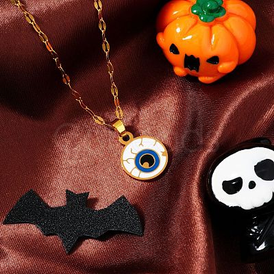 Halloween 304 Stainless Steel Enamel Pendant Necklaces CH1357-1