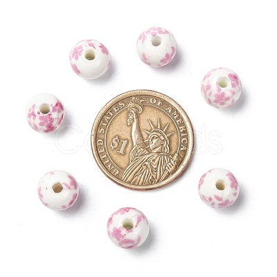 Handmade Printed Porcelain Beads PORC-Q201-10mm-3-1