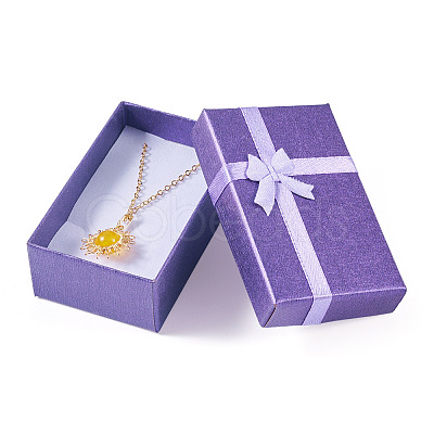 Rectangle Paper Jewelry Storage Gift Boxes with Bowknot LS-CON-TAC0014-09A-1