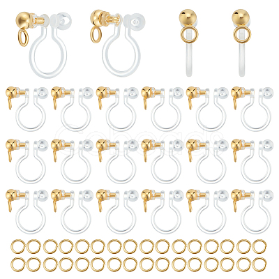 30Pcs 304 Stainless Steel Clip-on Earring Findings STAS-UN0051-65-1