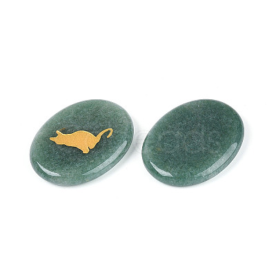 Natural Green Aventurine Cabochons G-T143-28G-1