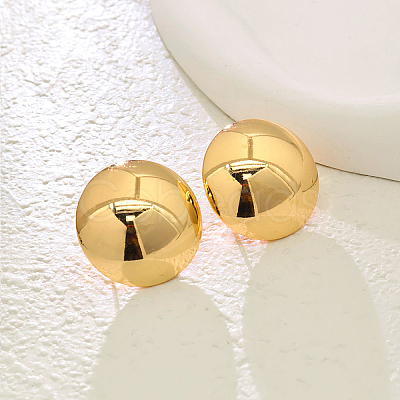 Alloy Half Round Stud Earrings AZ7064-2-1
