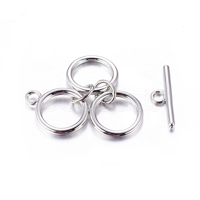 Brass Toggle Clasps for Jewelry Making X-KK-K816-P-1