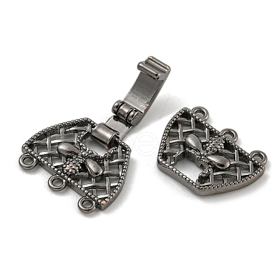 Brass Fold Over Clasps KK-N254-117B-02-1
