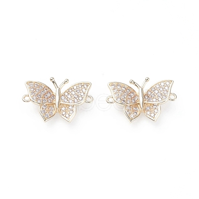 Brass Micro Pave Cubic Zirconia Links connectors ZIRC-G156-05G-1