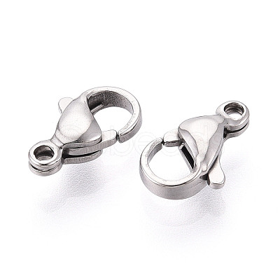 304 Stainless Steel Lobster Claw Clasps STAS-T065-11mm-34P-1