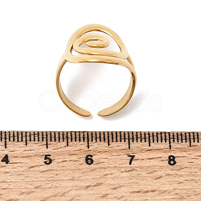 304 Stainless Steel Cuff Open Rings for Women RJEW-L342-05G-1