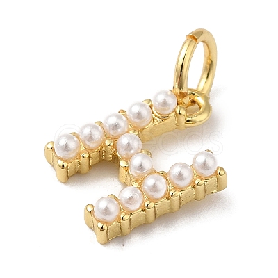 Rack Plating Brass with ABS Plastic Imitation Pearl Charms KK-B092-30H-G-1
