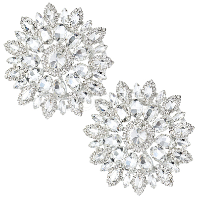2Pcs Glass Hotfix Rhinestone DIY-GF0013-36B-1