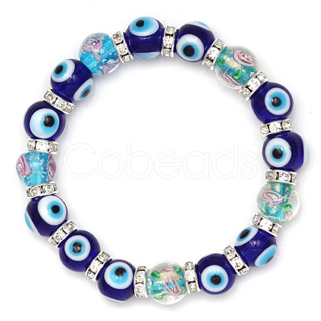 Lampwork Stretch Bracelets PW-WG8DD7C-06-1