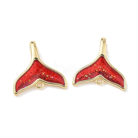 Brass Enamel Pendants KK-L256-46B-G-1
