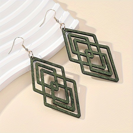 Hollow Iron Wood Dangle Earrings for Women WG5E3B8-01-1