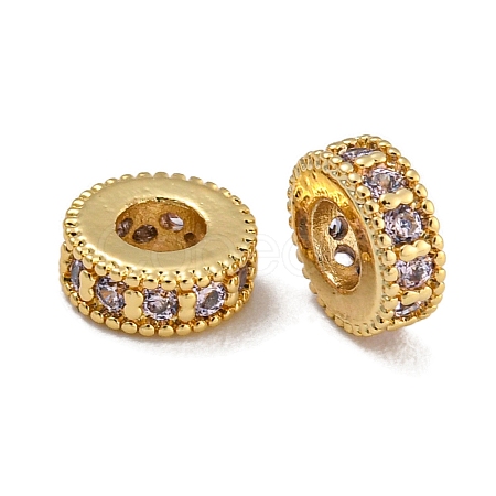 Rack Plating Brass Micro Pave Cubic Zirconia Beads KK-U030-30G-04-1