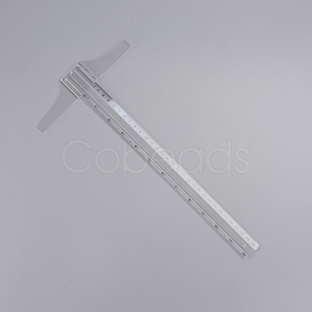 Plastic Transparent Academic T-Ruler TOOL-WH0021-67-1