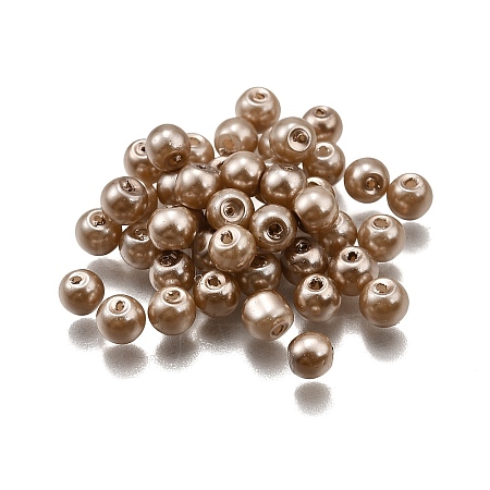 Baking Paint Pearlized Glass Pearl Round Beads HY-XCP0001-25B-1