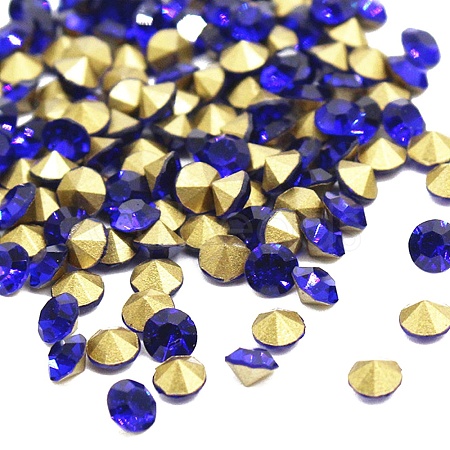 Pointed Back Glass Rhinestone Cabochons RGLA-C003-01B-10-1