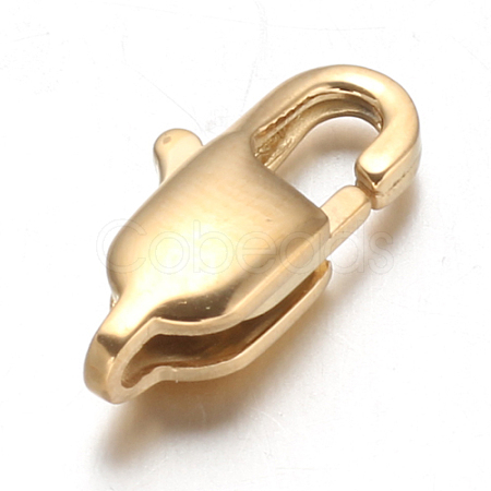 Ion Plating(IP) 304 Stainless Steel Lobster Claw Clasps Hand Polished STAS-F094-05D-G-1