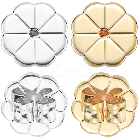 12Pcs 2 Colors Brass Friction Ear Nuts KK-BBC0014-79-1